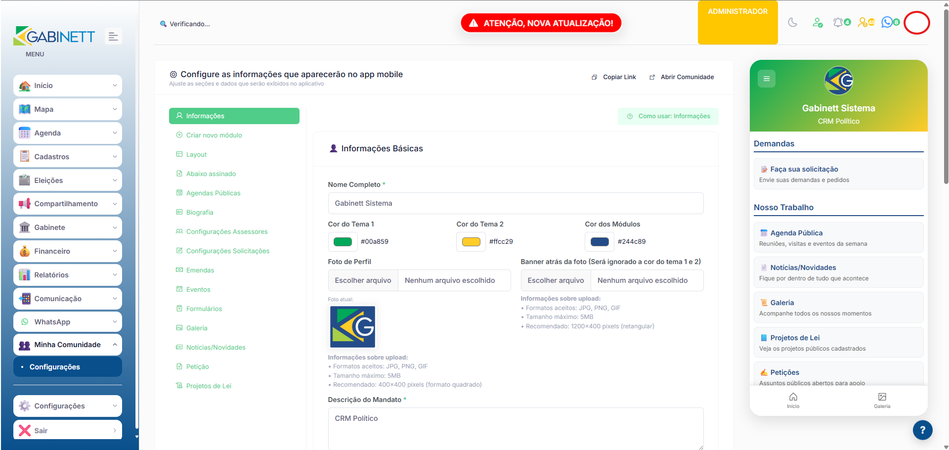 Painel Minha Comunidade